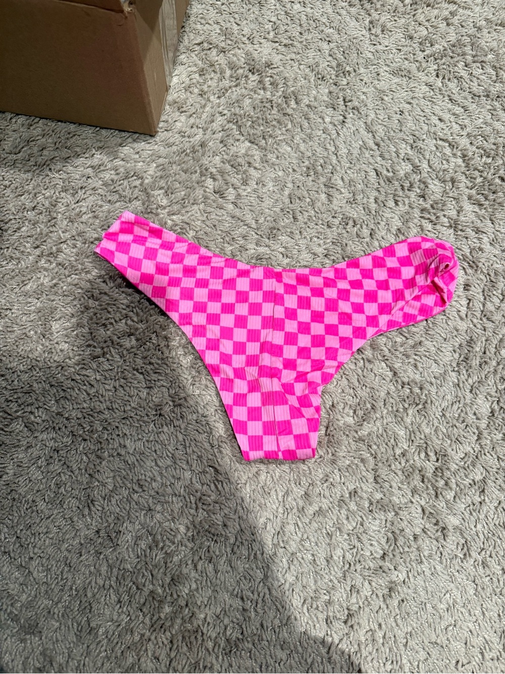Cheeky Pink Checkered Bikini Bottom